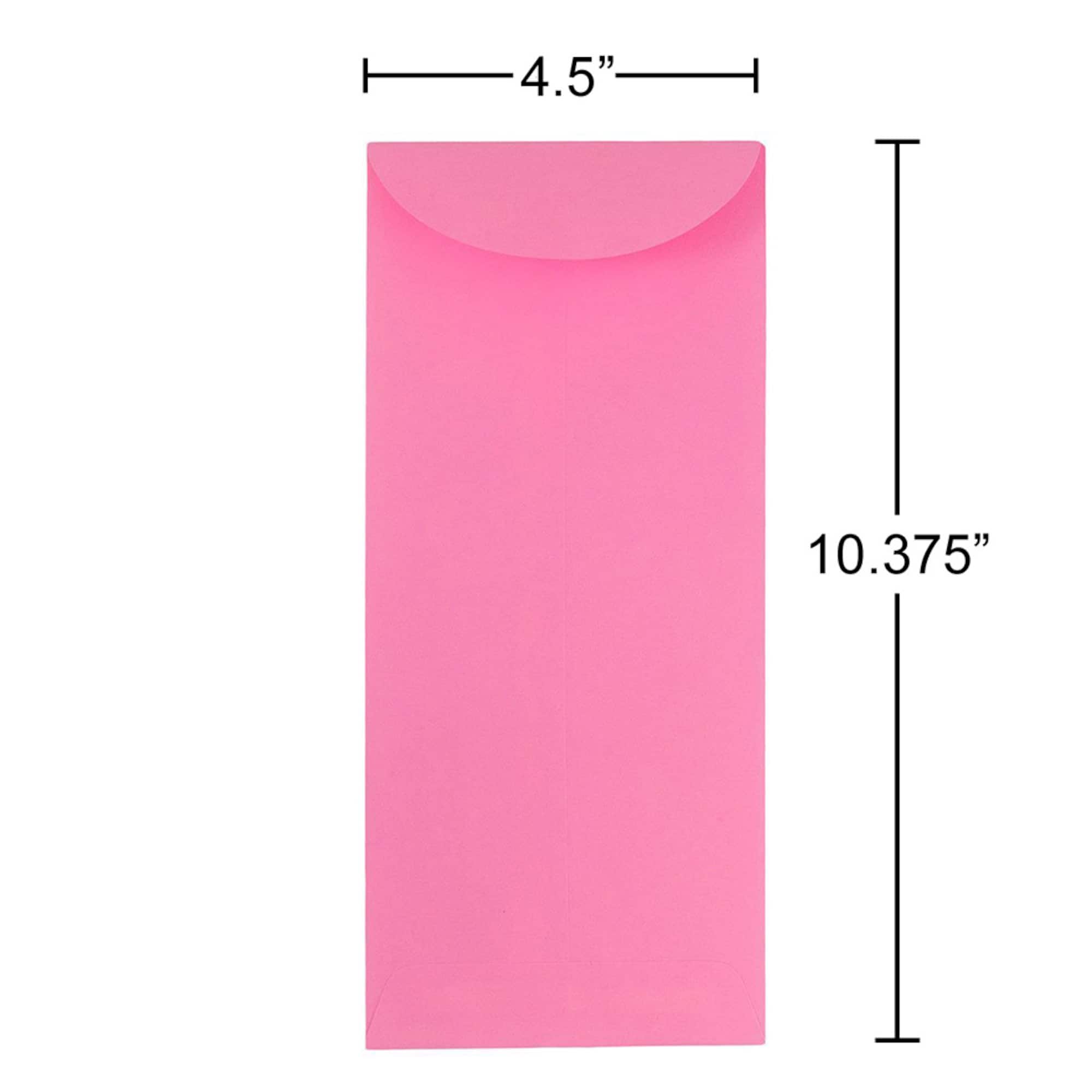JAM Paper 4.5" x 10.375" Ultra Pink Policy Envelopes, 25ct.